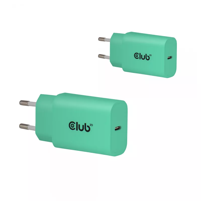 Club 3D USB-C lādētāju 2 komplekts 30W — Divi 30W USB-C sienas lādētāji