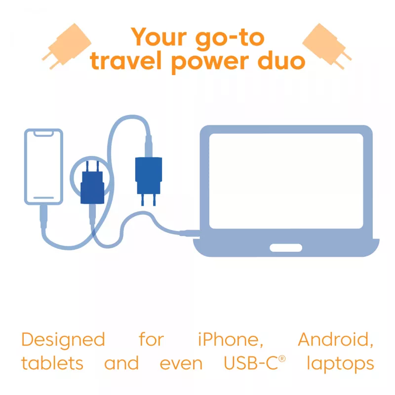 Club 3D USB-C lādētāju 2 komplekts 30W — Divi 30W USB-C sienas lādētāji