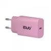 CLUB3D 2 gab. USB-C lādētājs 30W balts, iekštelpām, AC, rozā
