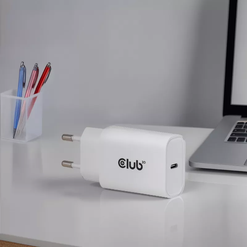 USB-C lādētājs 2‑pakā CLUB3D CAC-3020, 30 W kopā, balts