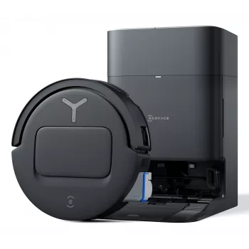 Robotputekļsūcējs Ecovacs Deebot T80 Omni — bezputekļu maisa 3 L putekļu, 0,11 L ūdens, 6400 mAh, 297 min darbības laiks, melns
