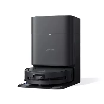 Robotputekļsūcējs Ecovacs Deebot T80 Omni — bezputekļu maisa 3 L putekļu, 0,11 L ūdens, 6400 mAh, 297 min darbības laiks, melns