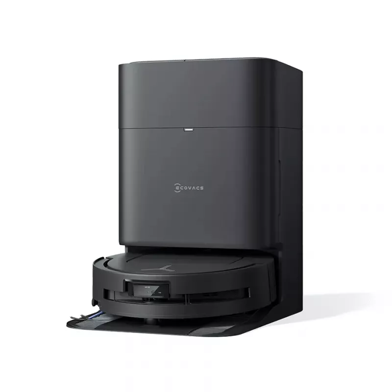 Robotputekļsūcējs Ecovacs Deebot T80 Omni — bezputekļu maisa 3 L putekļu, 0,11 L ūdens, 6400 mAh, 297 min darbības laiks, melns