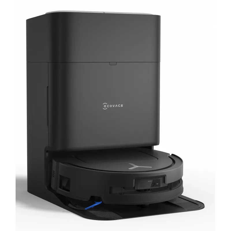 Robotputekļsūcējs Ecovacs Deebot T80 Omni — bezputekļu maisa 3 L putekļu, 0,11 L ūdens, 6400 mAh, 297 min darbības laiks, melns