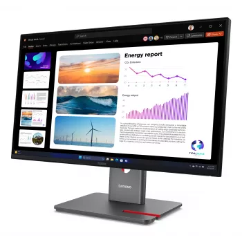 Lenovo ThinkVision P24Q-40 monitors, 60.5 cm (23.8 colli), 2560 x 1440 pikseļi, Quad HD, LCD, 6 ms, Melns
