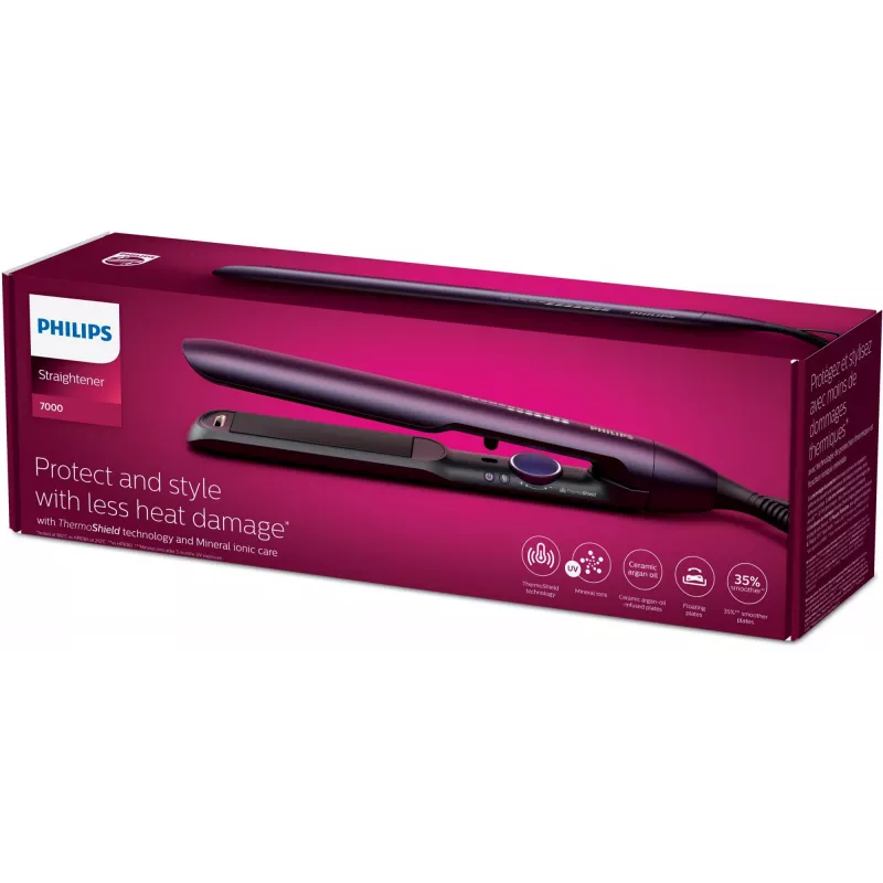 Philips 7000 sērijas matu taisnošanas ierīce BHS752/00, 2 m vads, violeta