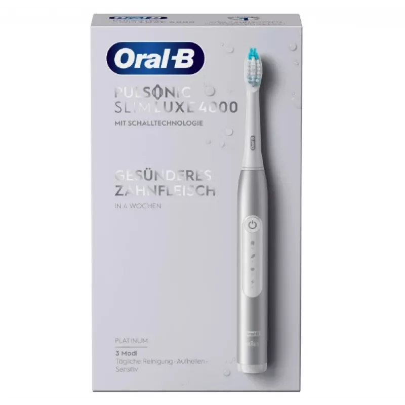 Oral-B Pulsonic Slim Luxe 4000 Pieaugušo soniskā zobu birste Platīna