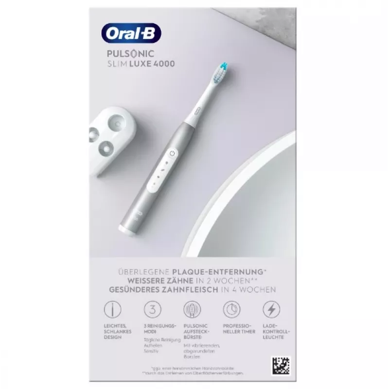 Oral-B Pulsonic Slim Luxe 4000 Pieaugušo soniskā zobu birste Platīna
