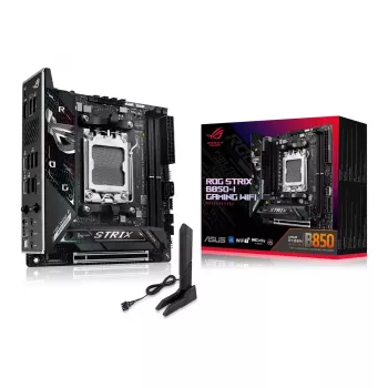 Mātesplate ASUS ROG STRIX B850-I GAMING WIFI, AMD B850, Socket AM5, mini ITX, 2x DDR5, Wi‑Fi 7, 2.5Gb LAN