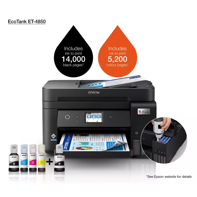 Epson EcoTank ET-4850 Daudzfunkciju printeris A4 4800 x 1200 DPI 33 ppm Wi-Fi