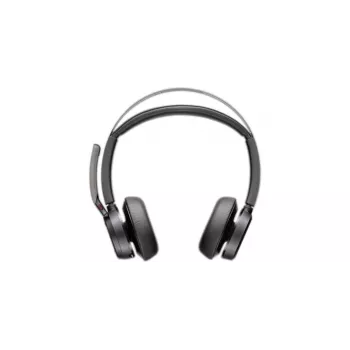 HP Poly Voyager Focus 2 USB-C-C austiņas + USB-C/A adapteris + uzlādes statīvs