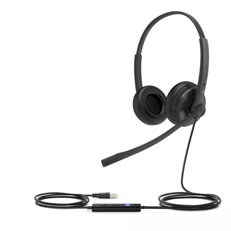 Yealink UH34 Dual Teams Austiņas, vadu, birojam/zvanu centram, 20–20000 Hz, 118 g, Melnas