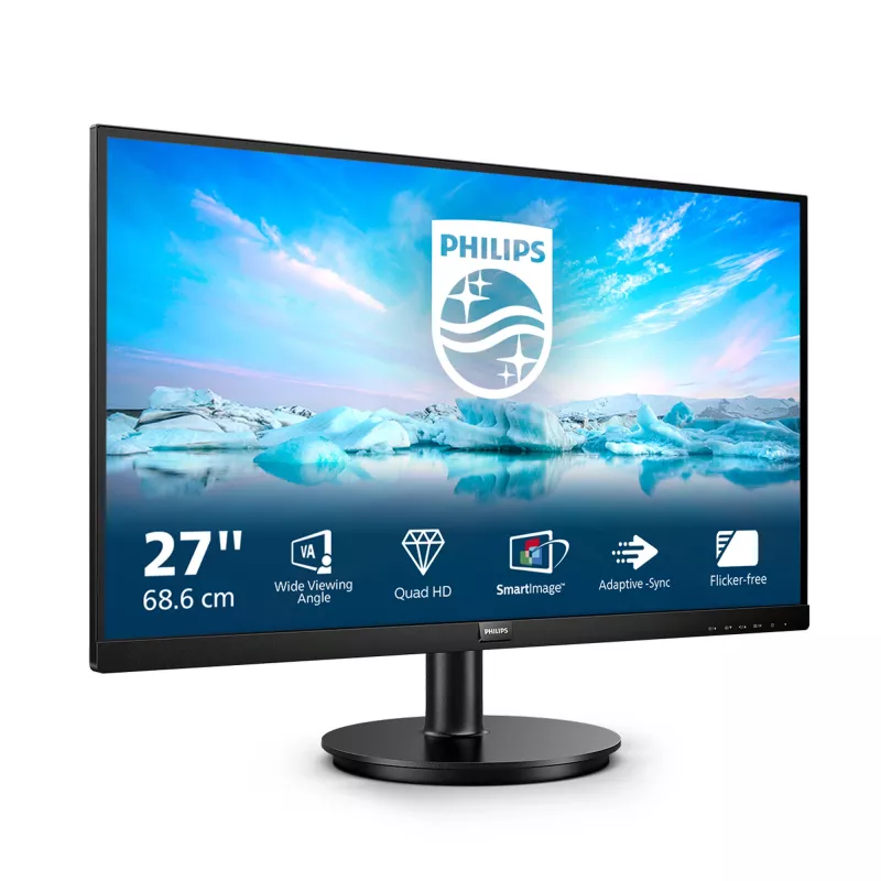 Philips V Line 275V8LA/00 datora monitors 27 collas QHD LED melns
