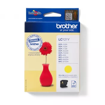 Brother LC-121Y oriģinālā dzeltenā tintes kasetne 1 gab.