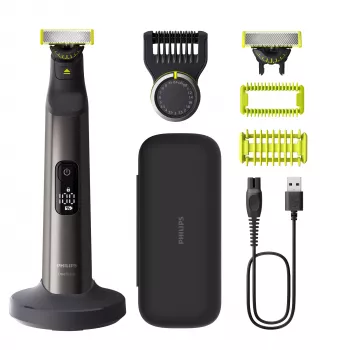Philips OneBlade Pro 360 QP6652/61 Sejai un Ķermenim, Iebūvēts displejs, Mazgājams, Akumulators, Hroms