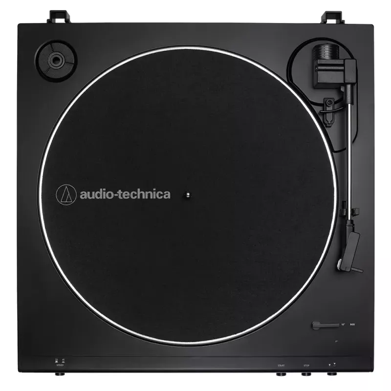 Audio-Technica AT-LP60X pilnībā automātisks jostas piedziņas atskaņotājs melnā krāsā