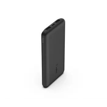 BELKIN BOOST↑CHARGE 10000 mAh bezvadu lādētājs ar USB-C 15W, diviem USB-A, 15cm USB-A uz C kabeli, melns