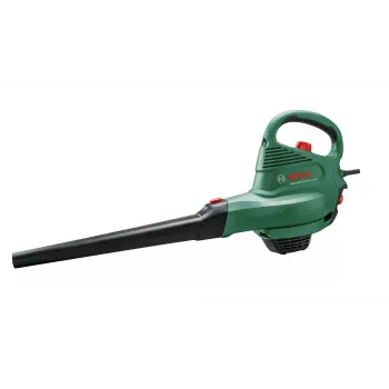 Pūtējs rokas Bosch Universal GardenTidy 2300 — 2300 W, 576 m³/h, 45 L savācējmaiss, 185–285 km/h, smalcināšanas funkcija