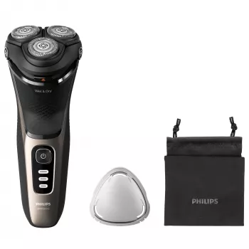 Philips 3000 Series S3242/12 elektriskais skuveklis — 3 rotējošas galviņas, slapjā/sausā skūšana, 60 min darbība, litija jons