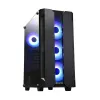 Korpus CHIEFTEC GS-01B-OP Tower Melns — rūdīts stikls, RGB ventilatori, atbalsta ATX/Micro-ATX, GPU līdz 320 mm