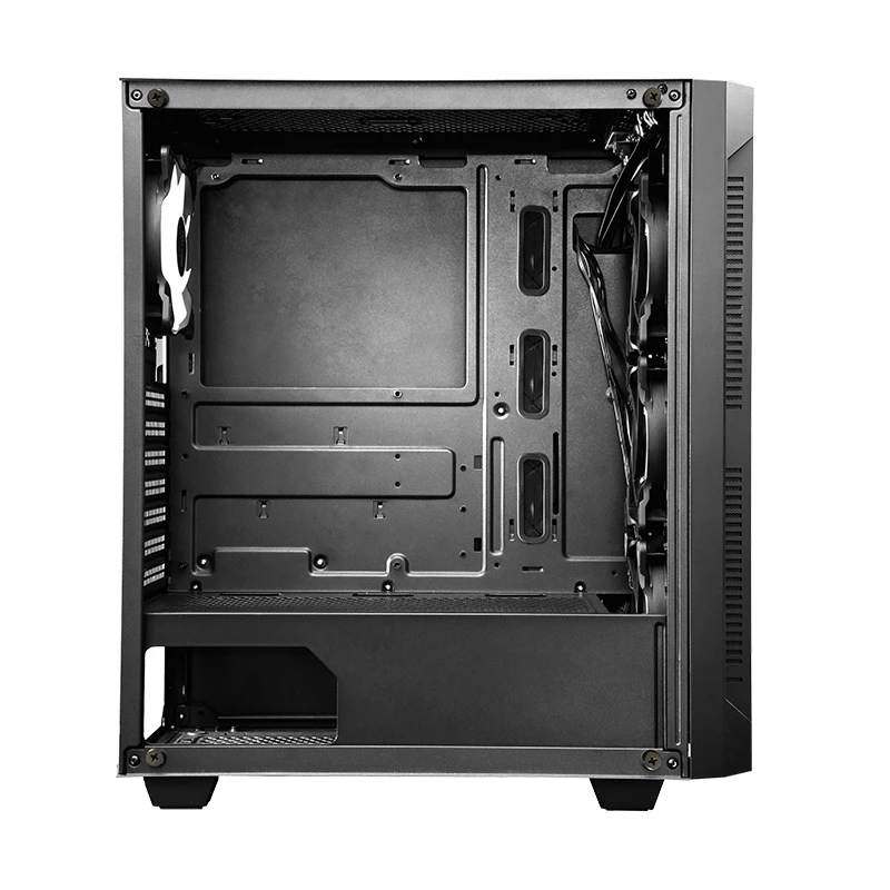 Korpus CHIEFTEC GS-01B-OP Tower Melns — rūdīts stikls, RGB ventilatori, atbalsta ATX/Micro-ATX, GPU līdz 320 mm