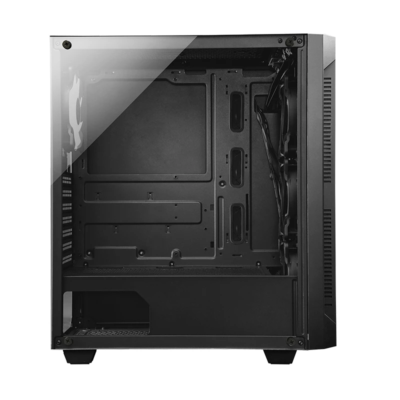 Korpus CHIEFTEC GS-01B-OP Tower Melns — rūdīts stikls, RGB ventilatori, atbalsta ATX/Micro-ATX, GPU līdz 320 mm