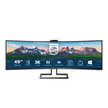 Philips P līnija 32:9 SuperWide izliekts LCD monitors 499P9H/00, 124 cm (48.8 inch), 5120 x 1440 pikseļi, UltraWide Dual Quad HD, LCD, 5 ms, Melns