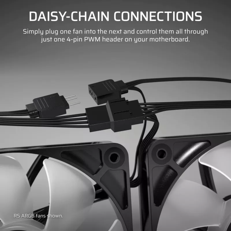 Corsair RS120 CO-9050188-WW PWM datora korpusa ventilators, 120 mm, melnā krāsā