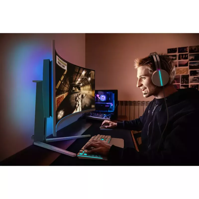 Philips Evnia 8000 49M2C8900L/00 datora monitors 124.2 cm (48.9 collas) 5120 x 1440 pikseļi Dual QHD QD-OLED Balts