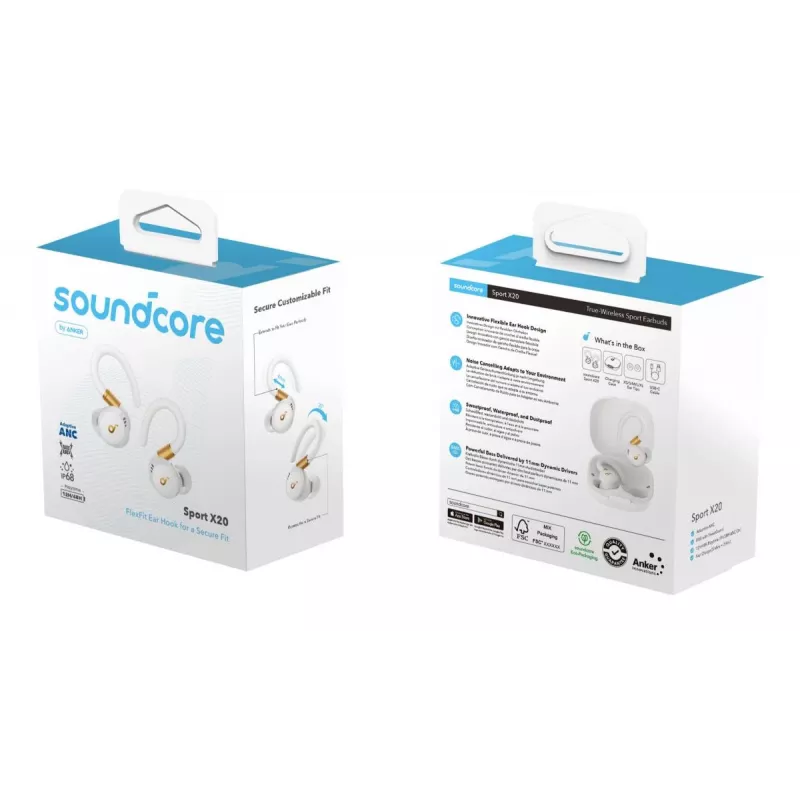 ANKER Earbuds - Soundcore Sport X20 - Balts
