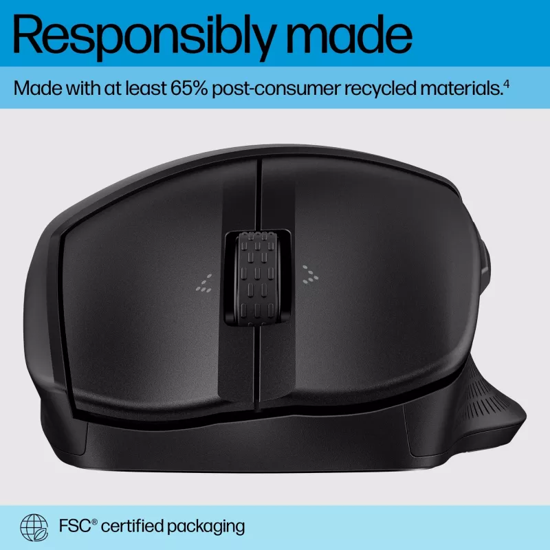 HP 480 Comfort Bluetooth pele, labā roka, Bluetooth, 4000 DPI, melna