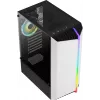 Aerocool Bionic V2 Midi Tower datora korpuss, ATX / micro ATX / Mini-ITX, rūdīts stikls, RGB, baltā krāsā