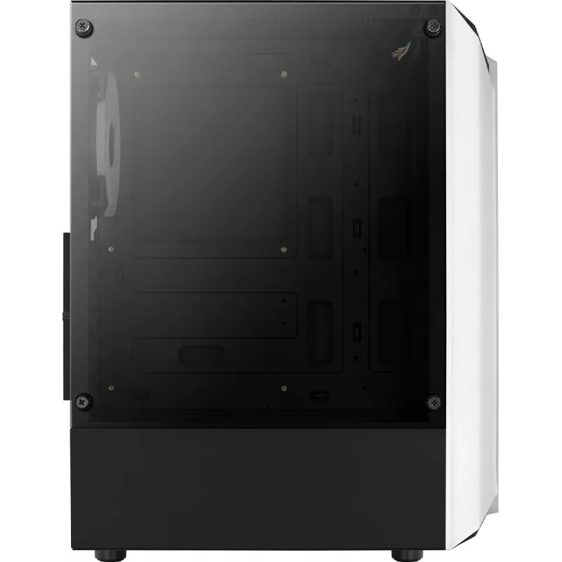 Aerocool Bionic V2 Midi Tower datora korpuss, ATX / micro ATX / Mini-ITX, rūdīts stikls, RGB, baltā krāsā