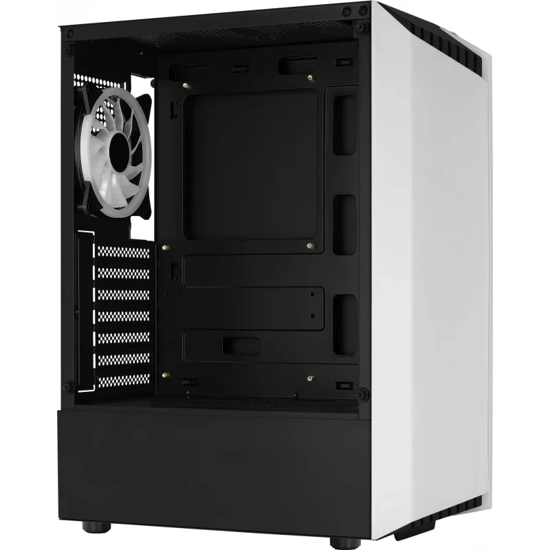 Aerocool Bionic V2 Midi Tower datora korpuss, ATX / micro ATX / Mini-ITX, rūdīts stikls, RGB, baltā krāsā