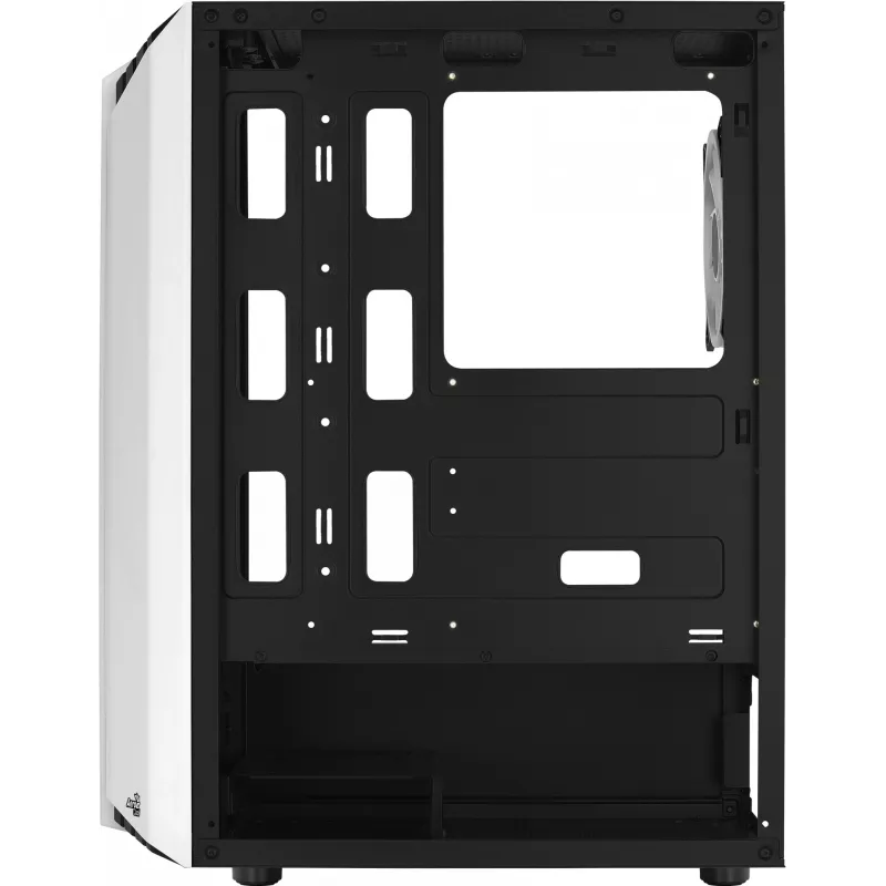 Aerocool Bionic V2 Midi Tower datora korpuss, ATX / micro ATX / Mini-ITX, rūdīts stikls, RGB, baltā krāsā
