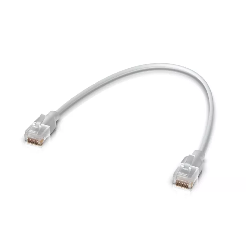 Ethernet savienojuma kabelis UBIQUITI UACC-Cable-Patch-EL 0,3 m Cat6 2,5Gbps PoE++ balts