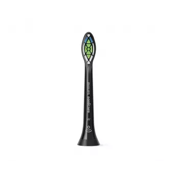 Philips Sonicare HX6064/88 Optimal White nomaināmās birstes galviņas — 4 gab., melnas, vidēji cieti sari, 62 000 kustību/min