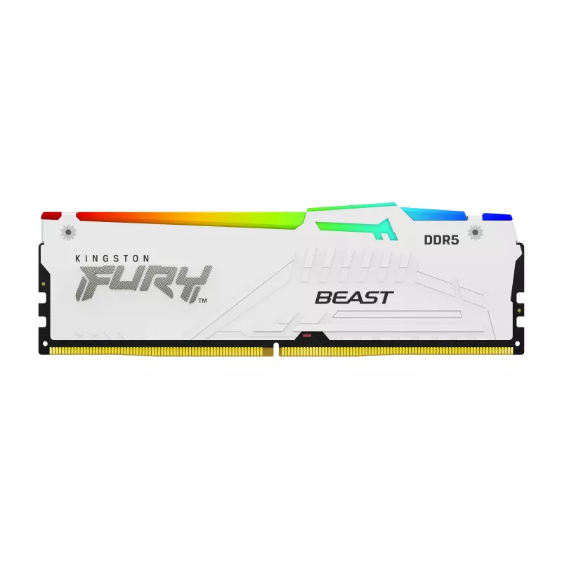 Kingston FURY Beast 32GB (2x16GB) DDR5 5600MHz CL36 atmiņas komplekts baltā krāsā ar RGB apgaismojumu un AMD EXPO atbalstu