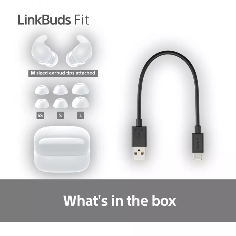 Sony LinkBuds Fit WFLS910NW Bezvadu Austiņas Iekšauss Zvaniem/Mūzikai Bluetooth Baltas