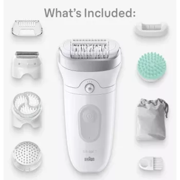 Braun Silk-épil 7 7-081 epilators ar 40 pincetēm Balts