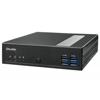 Shuttle XPC slim Barebone DL30N, Intel N100, 1x DDR5, 2x LAN (2.5 Gbit), 2x COM, 1x HDMI, 1x DP, 1x VGA, bez ventilatora, 24/7 nepārtraukta darbība