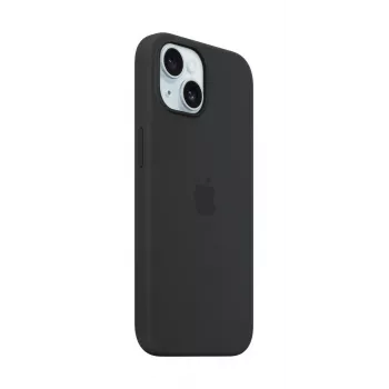 APPLE iPhone 15 - Silikona Maciņš ar MagSafe - Melns