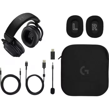 LOGITECH Pro X 2 Lightspeed bezvadu spēļu austiņas - Melna