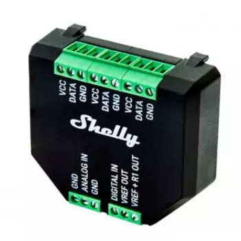 Shelly Plus Add-On iebūvēts temperatūras sensors — vadu sensors iekštelpām/ārtelpām, -20–40°C, 37×42×15 mm
