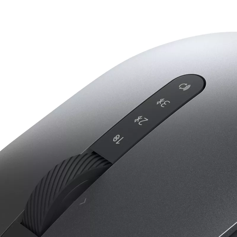 DELL Pro Plus Mouse - MS5320W, labroču, optiskā, RF bezvadu + Bluetooth, 1600 DPI, pelēka, titāna