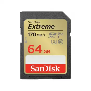 WESTERN DIGITAL Extreme 64B SDHC atmiņas karte 170MB/s 80MB/s UHS-I Class 10 U3 V30