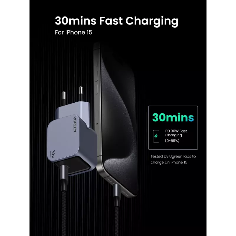 Ugreen 35006 lādētājs mobilajām ierīcēm Universāls Pelēks AC Iekštelpām