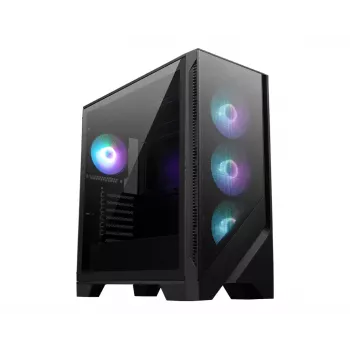 MSI MAG FORGE 321R AIRFLOW datora korpuss Midi Tower Melns, Caurspīdīgs