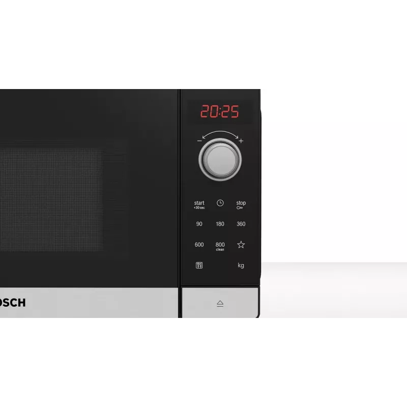 Bosch Serie 2 FFL023MS2 Mikroviļņu krāsns, Melna, Nerūsējošais tērauds, Solo, 20 L, 800 W