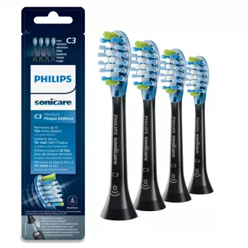 Philips C3 Premium Plaque Defence HX9044/33 4x melnas soniskās zobu birstes uzgaļi
